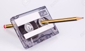 cassette and pencil